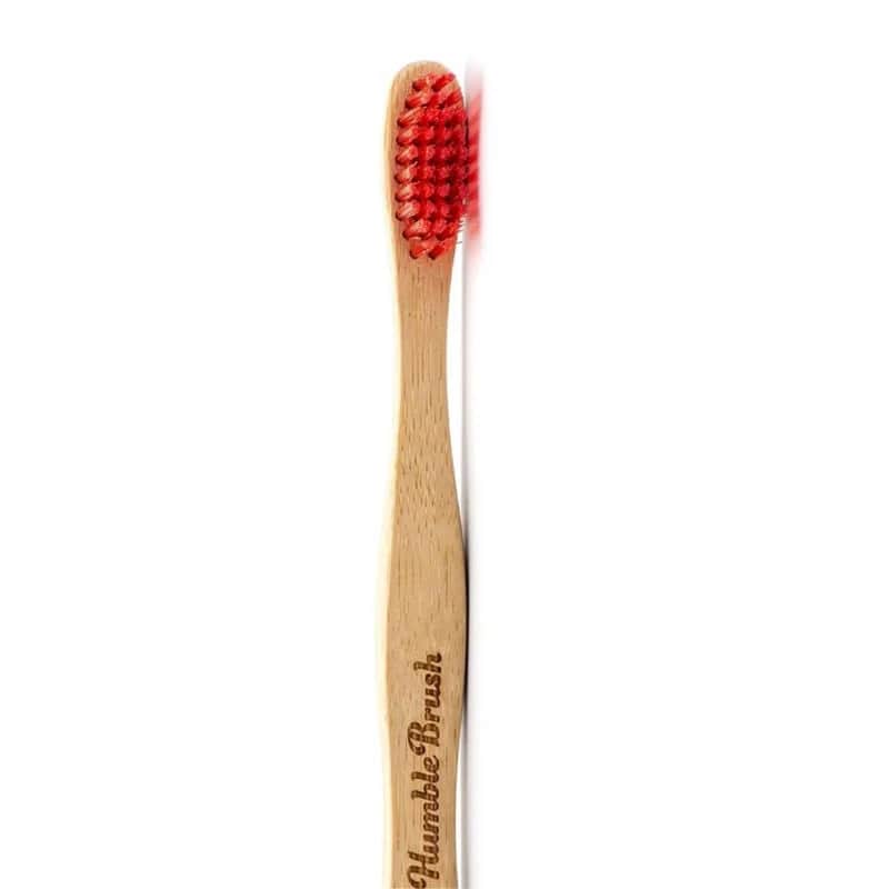 Humble Brush Rote Naturweiche Zahnbürste für Erwachsene