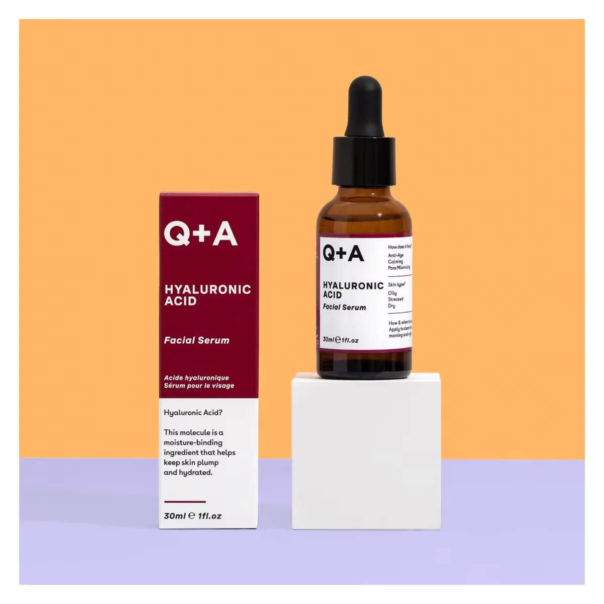 Q+A Hyaluronsäure Serum 30ml - Feuchtigkeitsspendende Anti-Aging-Feuchtigkeitscreme