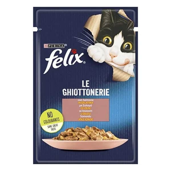 Felix Katzenfutter 85g - Lachs in Gelee, Natürliche Zutaten