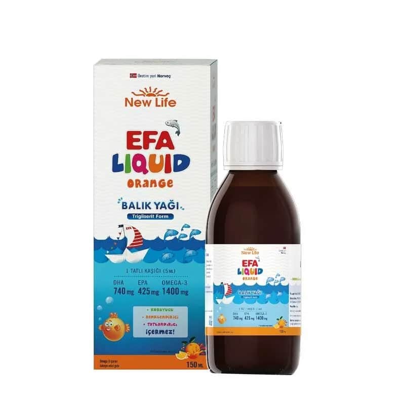 New Life Efa Flüssiges Fischöl - Orangen Geschmack, 150ml