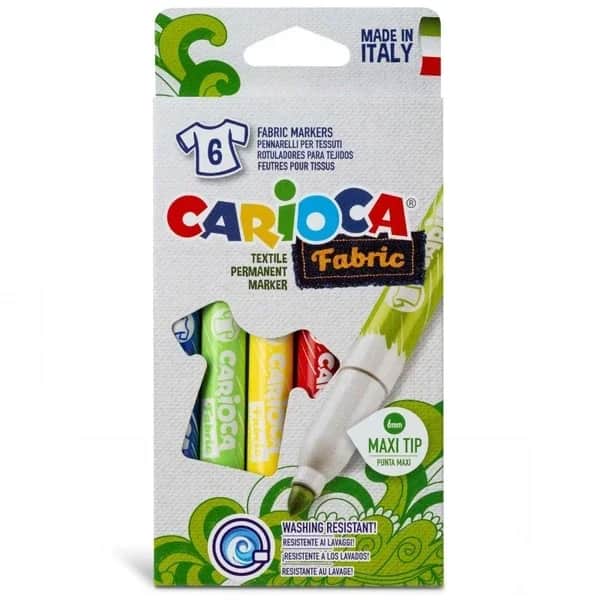 Carioca Maxi 6er-Pack Stoffmalstifte