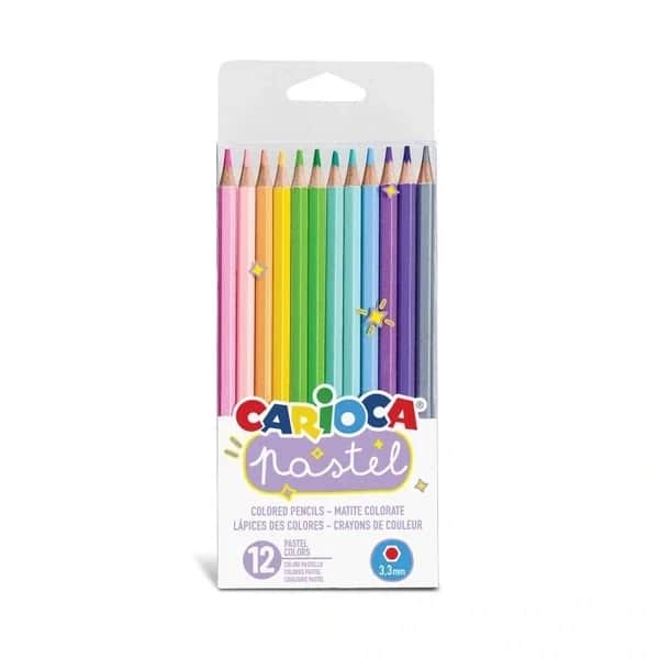 Carioca Pastellkreiden - 12-seitige Holzweiche Farben von Carioca