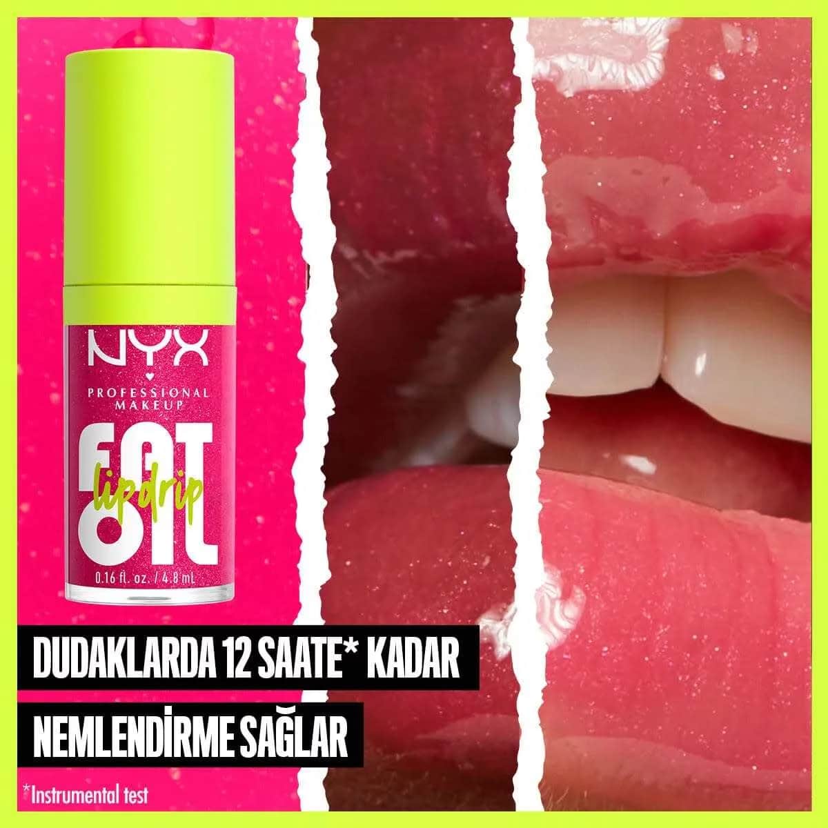 NYX Fat Oil Lip Drip - Himbeer Glanz Lippenöl für Feuchtigkeit