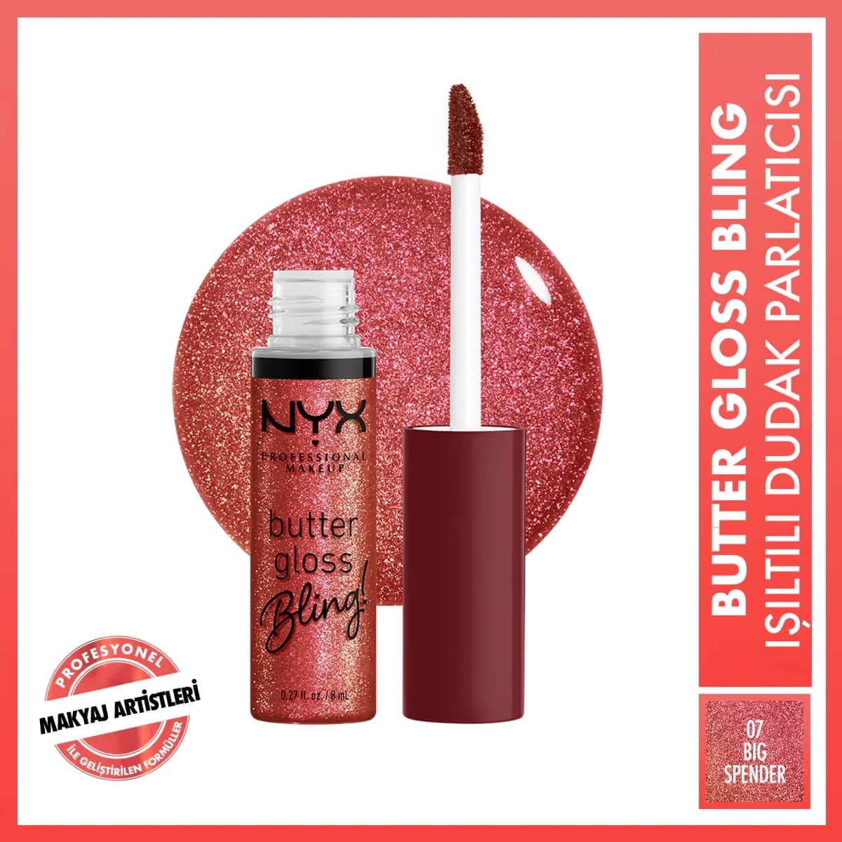 NYX Butter Gloss Bling Lip Gloss 07 Big Spender
