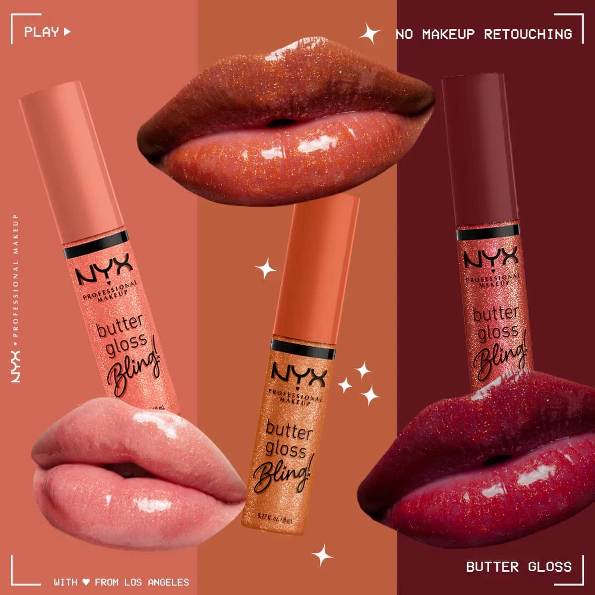 NYX Butter Gloss Bling Shimmer Lip Gloss - Intensiver Glanz 08