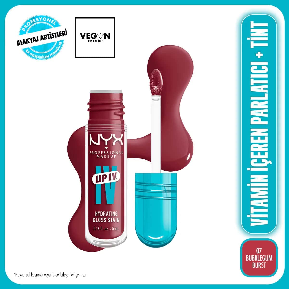 NYX Lip I.V. Vitamin-Infused Gloss &amp; Tint - Bubblegum Burst