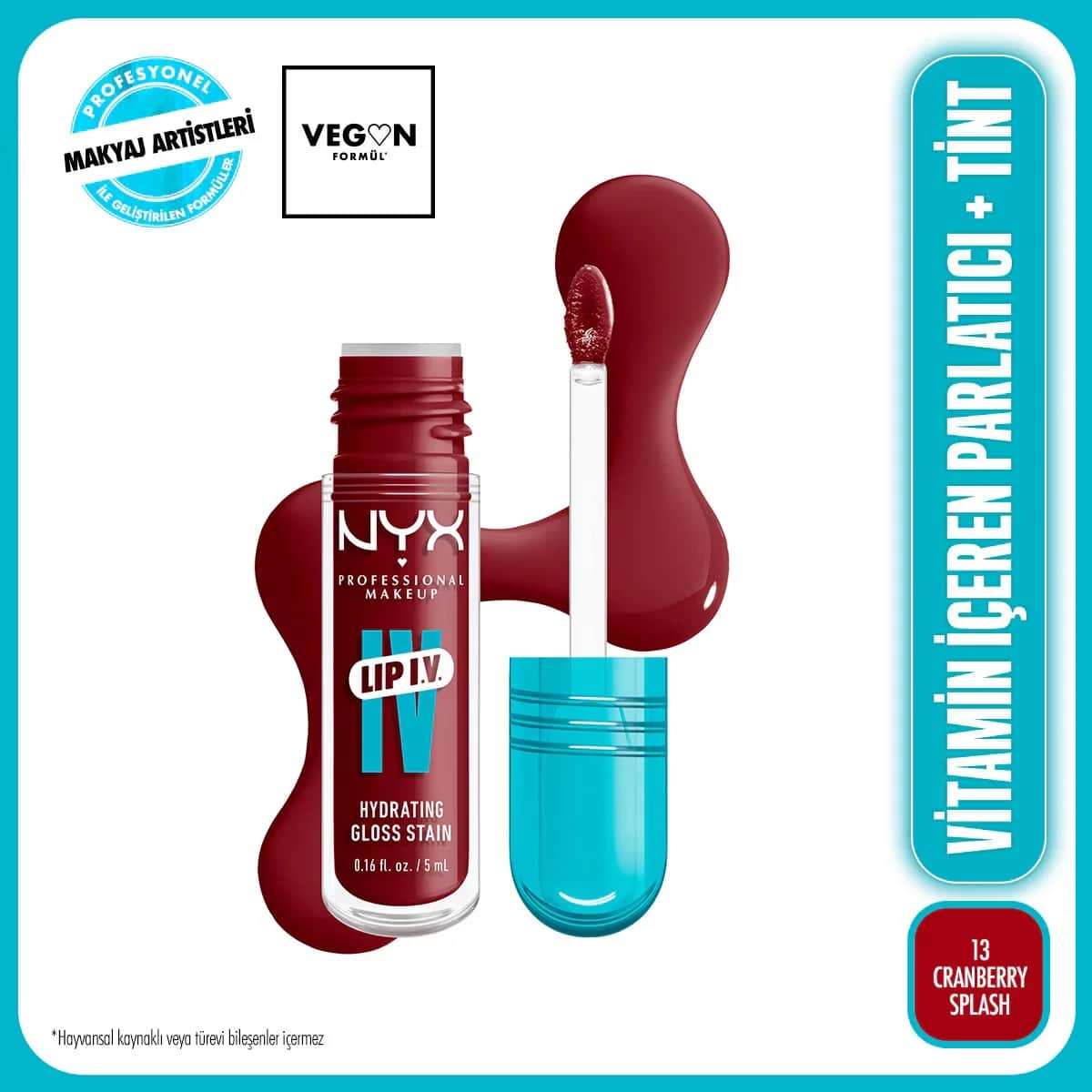 NYX Lip I.V. Vitamin-Infused Gloss &amp; Tint - Cranberry Splash