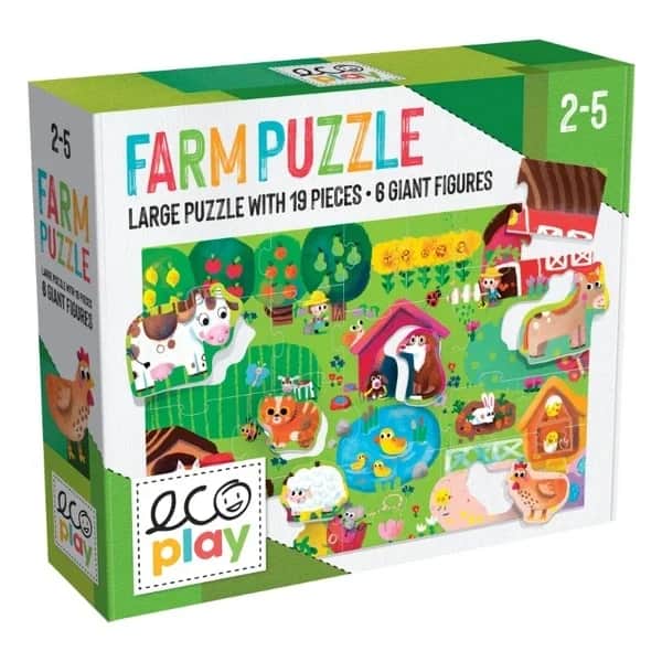 Headu Ecoplay Bauernhof Puzzle mit Tierfiguren für Kinder 2