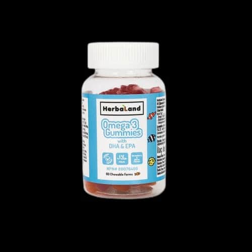Herbaland Omega 3 Gummibärchen für Kinder - DHA &amp; EPA, 60 Kapseln