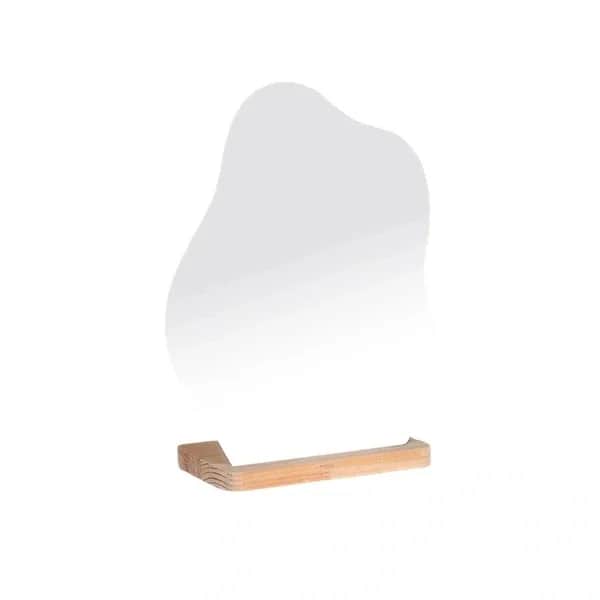 Evcazim Asymmetrischer Holz-Make-up-Spiegel 35x28 cm - Elegantes Design