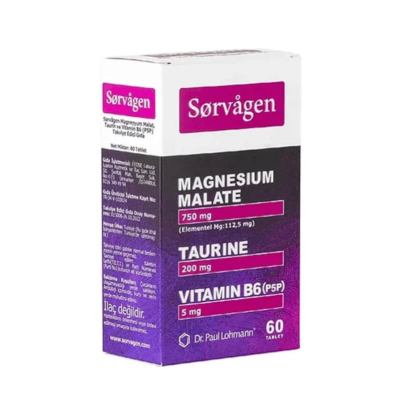 Sorvagen Magnesiummalat &amp; B6 Ergänzung - 60 Tabletten