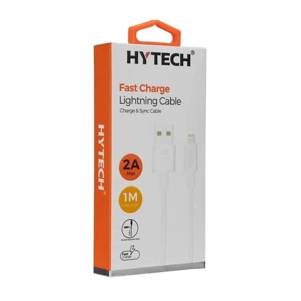 Hytech 1M 2A Weißes iPhone Lightning Ladekabel HY-X91