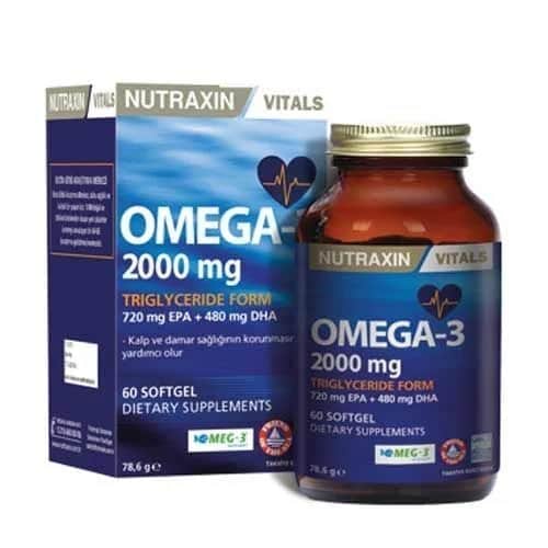 Nutraxin Omega 3 2000 mg SoftGels - Unterstützung für Herz &amp; Gehirn