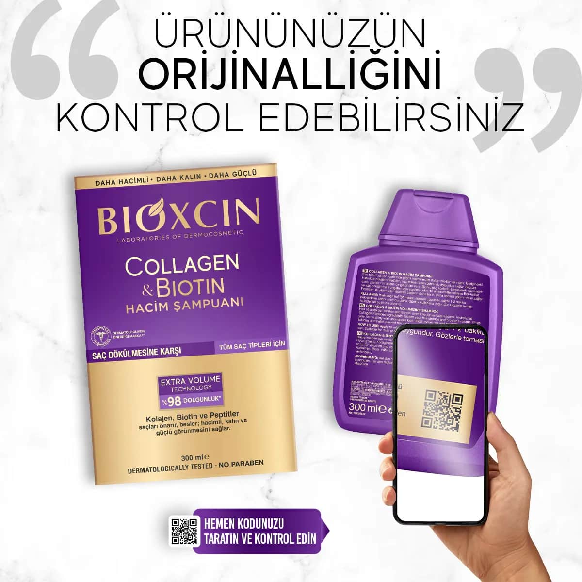 Bioxcin Kollagen &amp; Biotin Volumen Shampoo für gesundes Haar