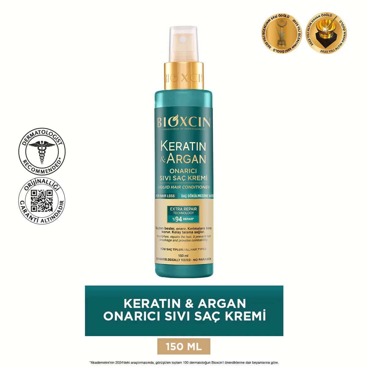 Bioxcin Keratin &amp; Argan Leave-In Conditioner 150ml