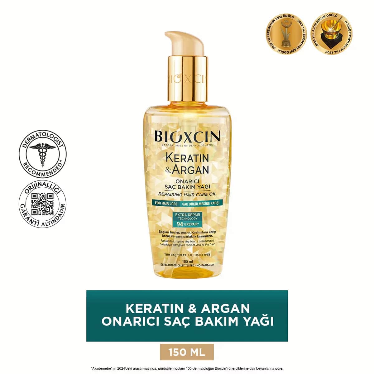 Bioxcin Keratin &amp; Argan Haarreparaturöl 150ml