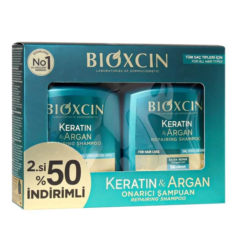 Bioxcin Keratin &amp; Argan Repair Shampoo 2x300ml