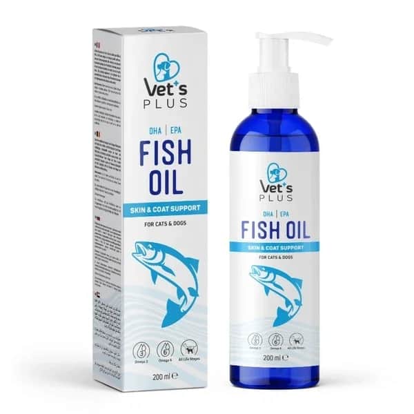 Vet's Plus Omega 3 &amp; 6 Fischöl für Katzen und Hunde - 200ml