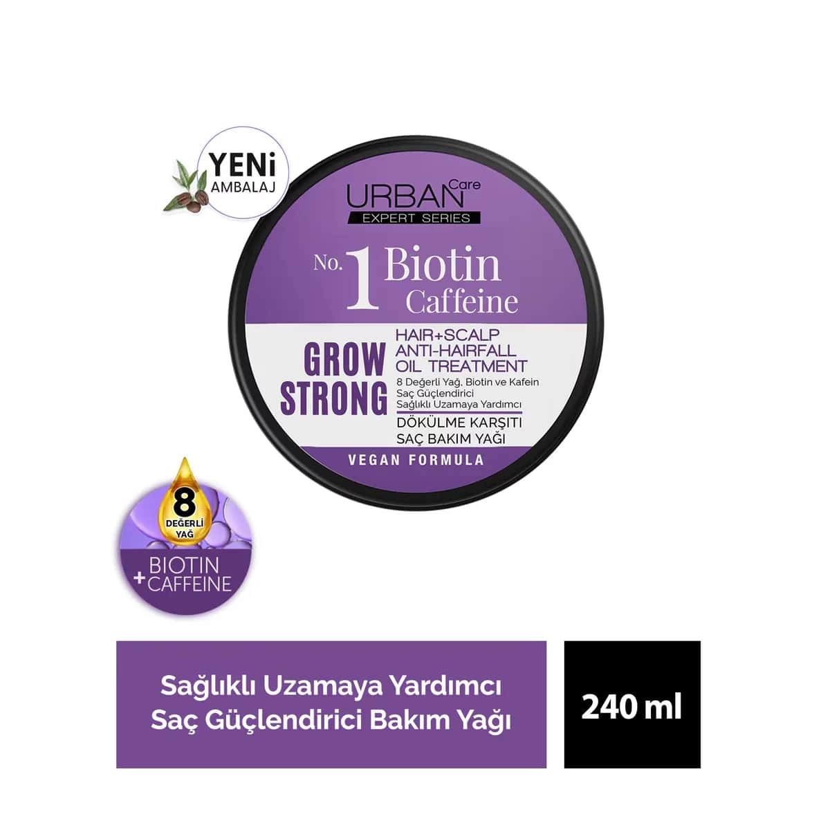 Urban Care Biotin &amp; Koffein Haarwachstumsöl - 240 ml