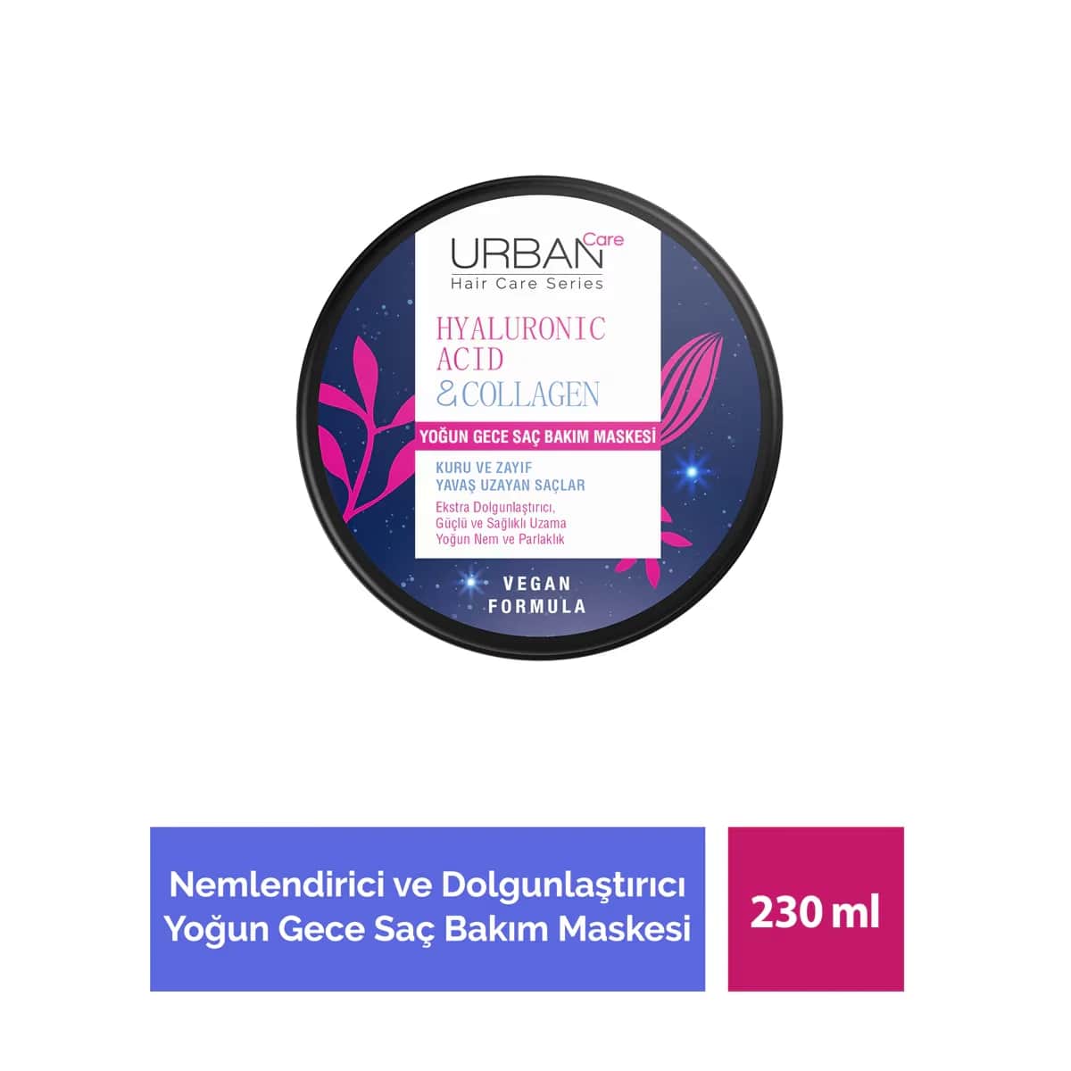 Urban Care Nacht-Haarmaske - Hyaluronsäure &amp; Kollagen 230ml
