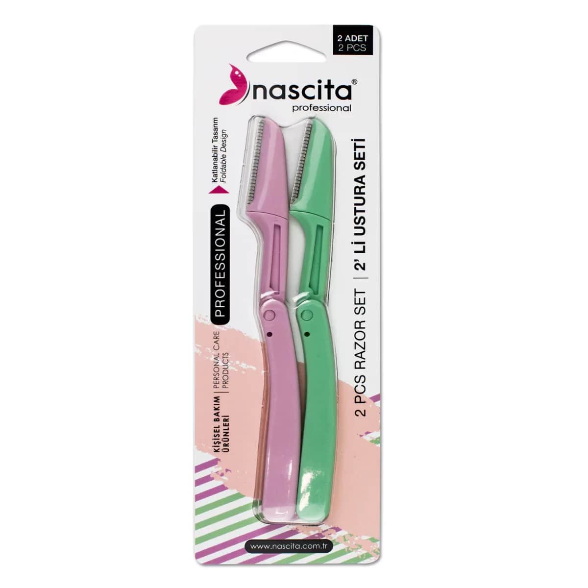 Nascita 2-teiliges Klapprasierer-Set - Kompakt &amp; Reisefreundlich