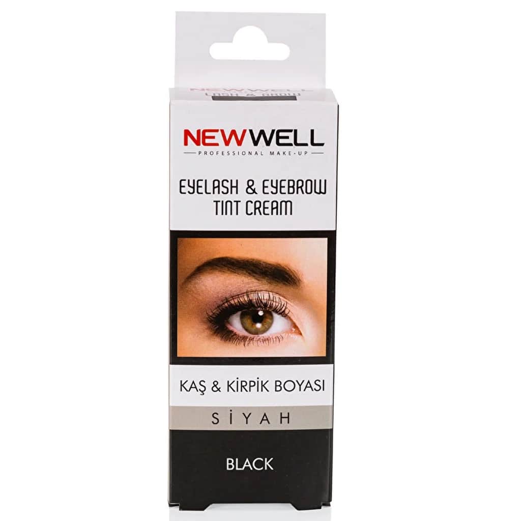 New Well Kräuter Augenbrauen- und Wimpernfärbung - Intensiv Schwarz, 45 Tage