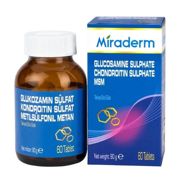 Miraderm Glucosamin-Sulfat-Tabletten für die Gelenkgesundheit - 60 Stück