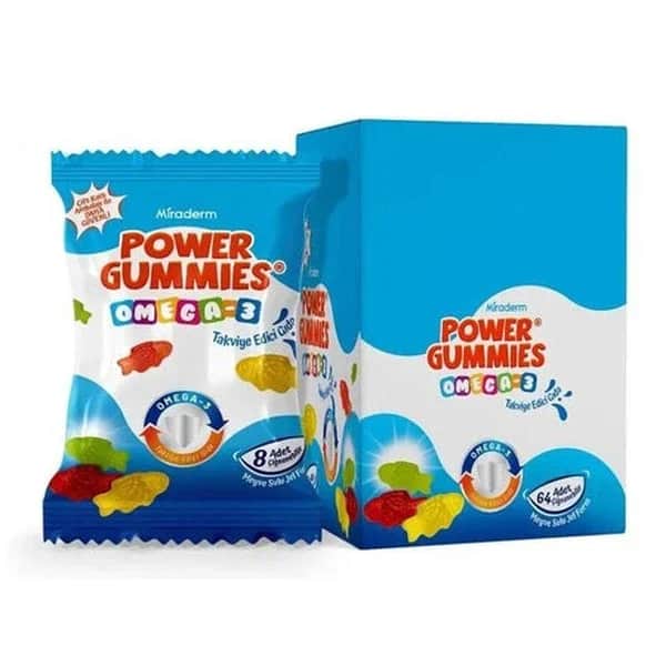 Miraderm Omega-3 Power Gummis - 64 Nahrungsergänzungsmittel