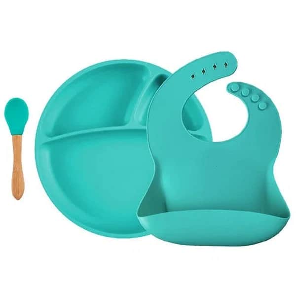OiOi Aqua Green BLW Essgeschirrset mit Teller