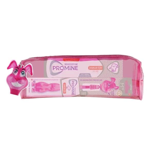Sensodyne Promine Kids Zahnpasta + Rabbit Zahnbürstenbeutel Set 3