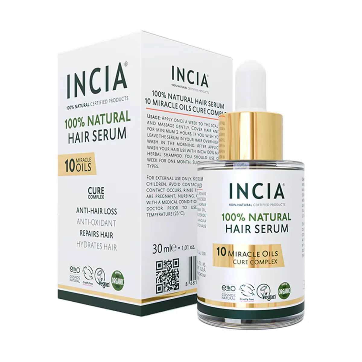 INCIA 10 Miracle Oil Haarserum - 100% Natürlich, 30 ml