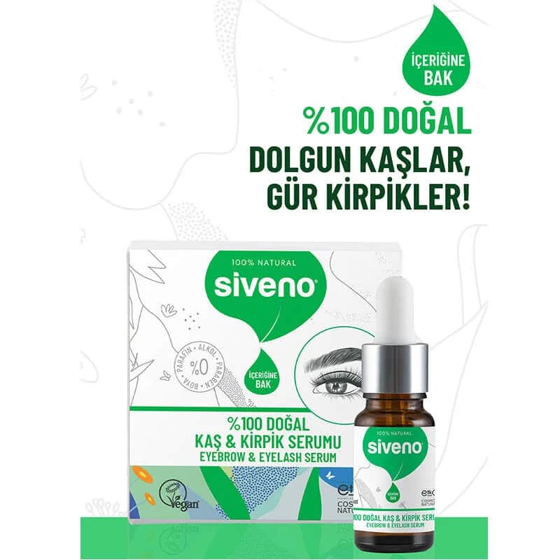Siveno Natürliches Augenbrauen- und Wimpern-Stärkungsserum 10ml