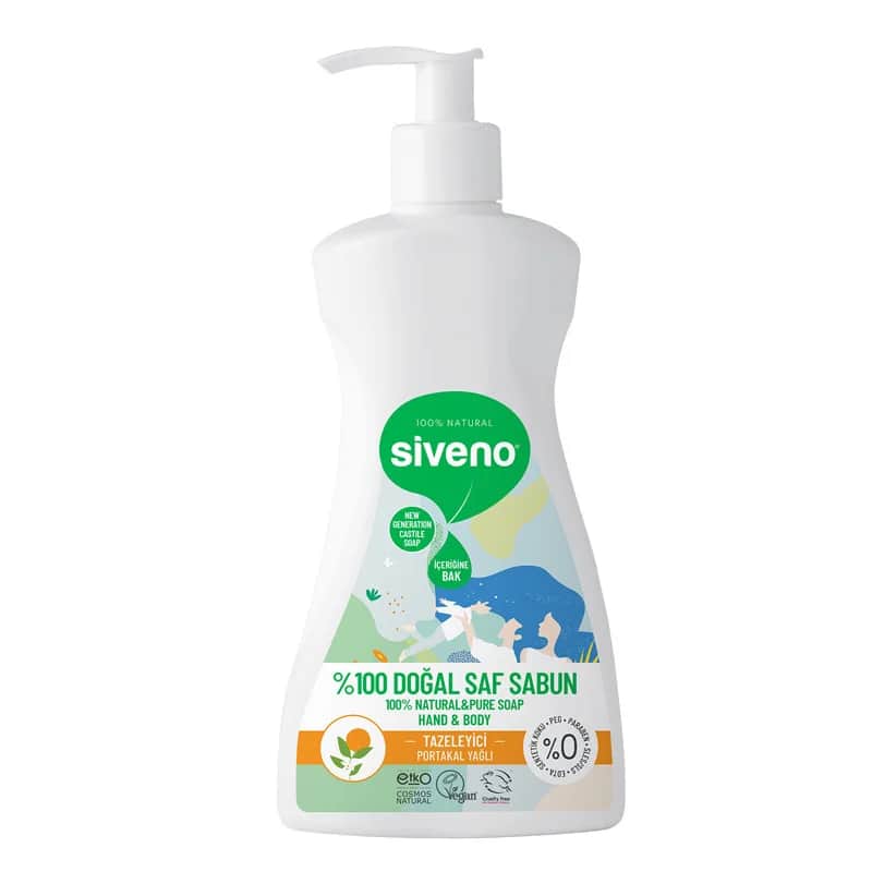 Siveno Flüssigseife mit natürlichem Orangenöl für Hände und Körper 300ml