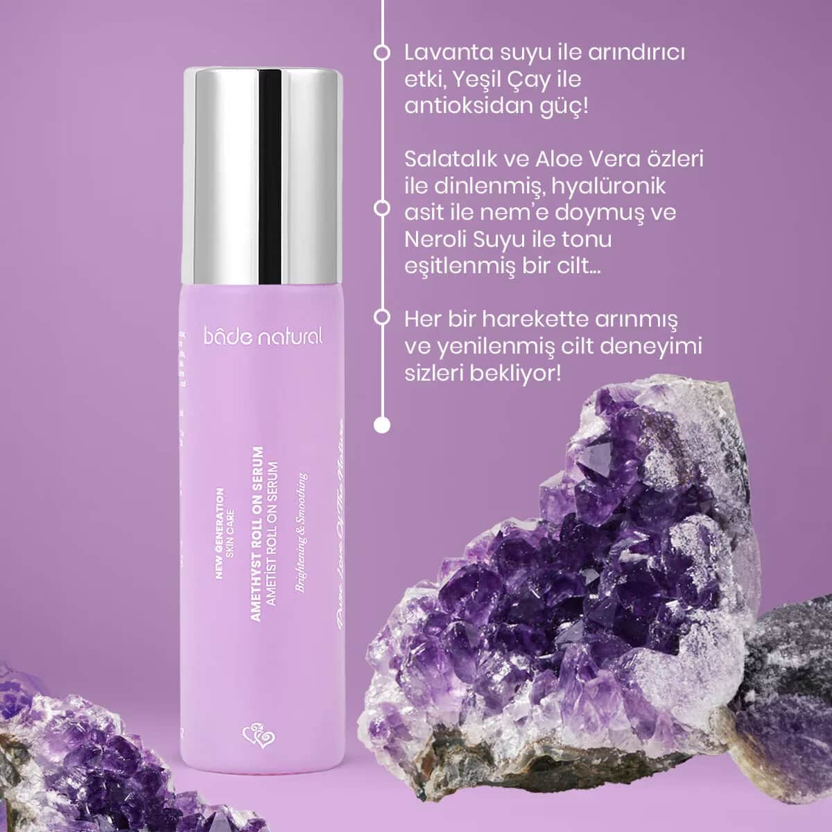 Bade Natural Amethyst Reinigendes Roll-On Serum 10ml