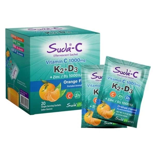 Suda Vitamin C 1000 mg K2+D3 Orange Beutel - Immunstärkung
