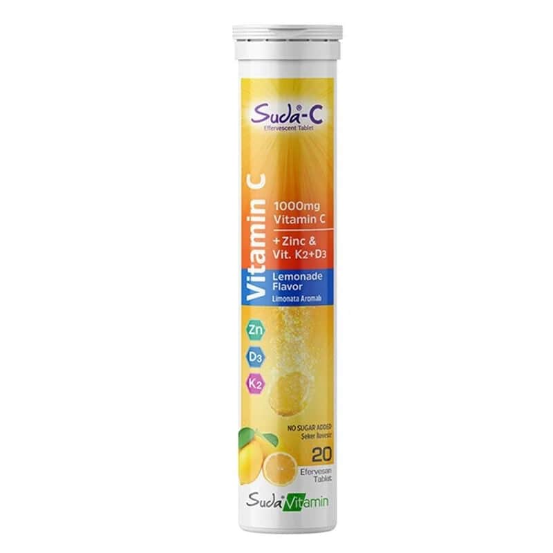 Suda-C Vitamin C Brausetabletten - Zitronen Geschmack, 20 Stück