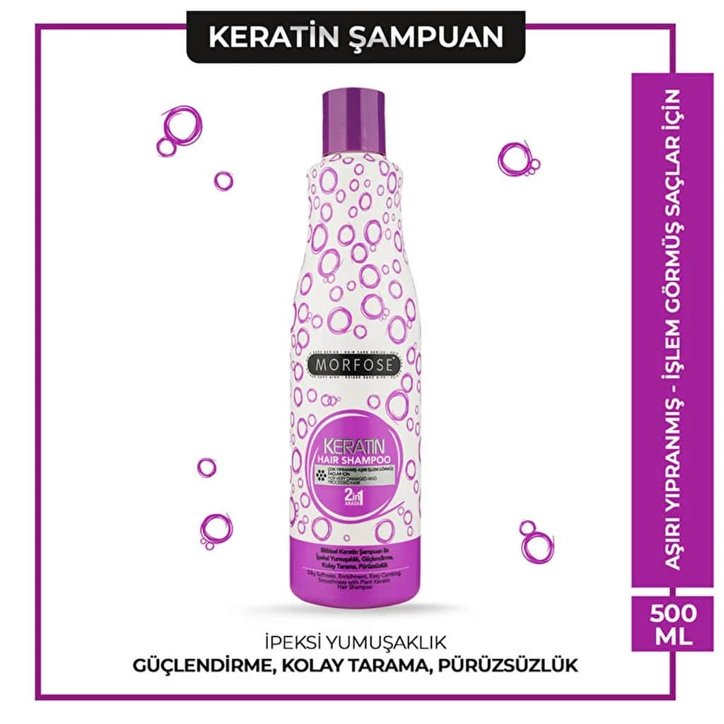 Morfose Keratin Shampoo 500ml - Feuchtigkeitsspendend &amp; Stärkend