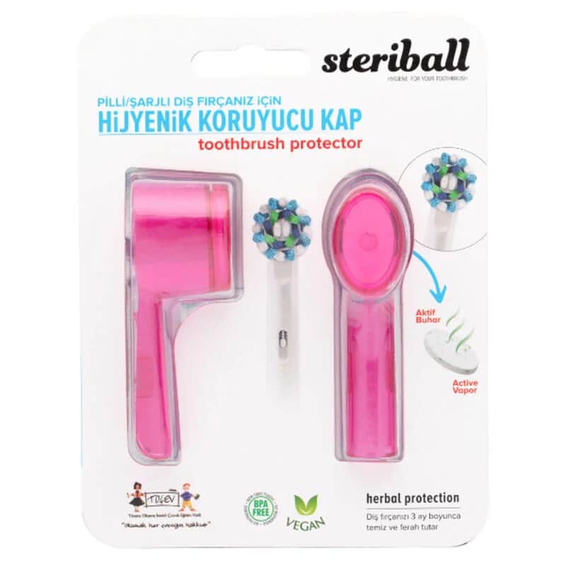 Steriball Pink Hygienischer Zahnbürstenbehälter für Reisen und Zuhause