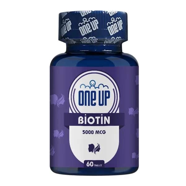 One Up Biotin 5000 Mcg - 60 Glutenfreie Tabletten für Haar Gesundheit