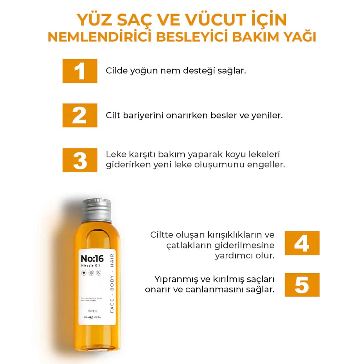 Sinoz NO:16 Wunderöl 100ml - Nährendes Haar- &amp; Hautpflegeprodukt