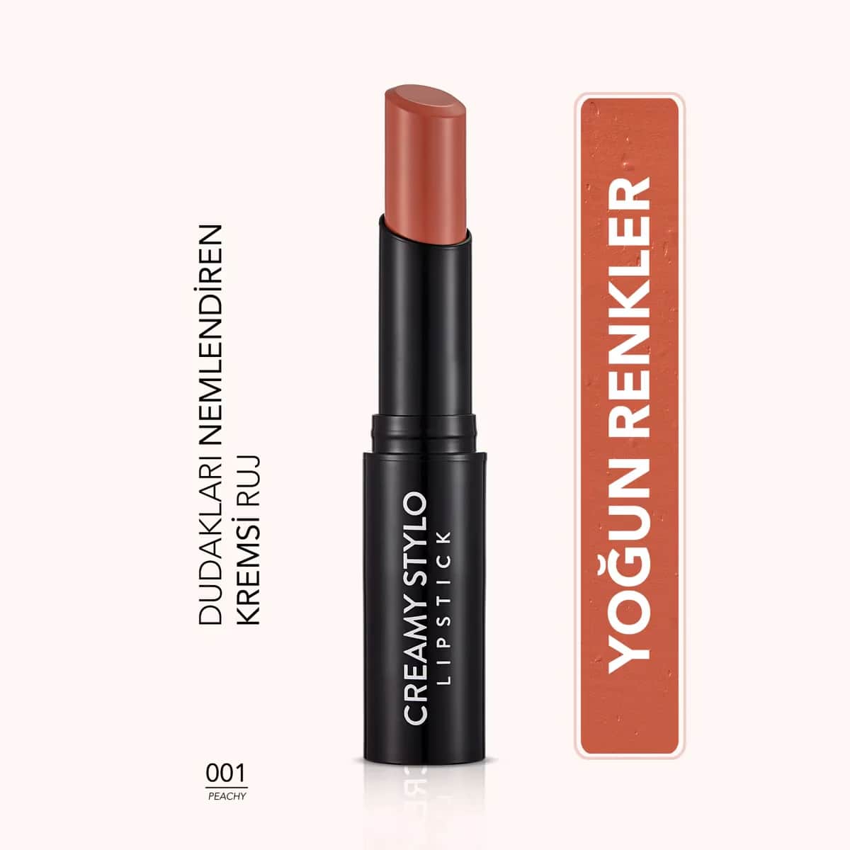 Flormar Creamy Stylo Lippenstift 001 Peachy - Feuchtigkeitsspendendes Finish