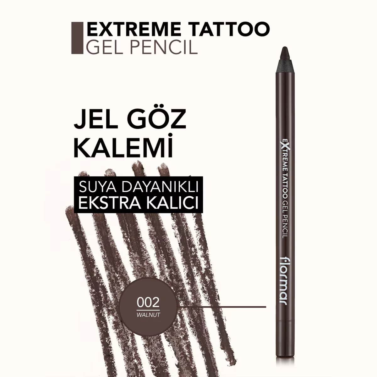 Flormar Extreme Tattoo Wasserfester Gel-Eyeliner 002 Walnuss Matt
