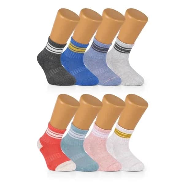 Gestreifte Baumwollsocken 8er-Pack