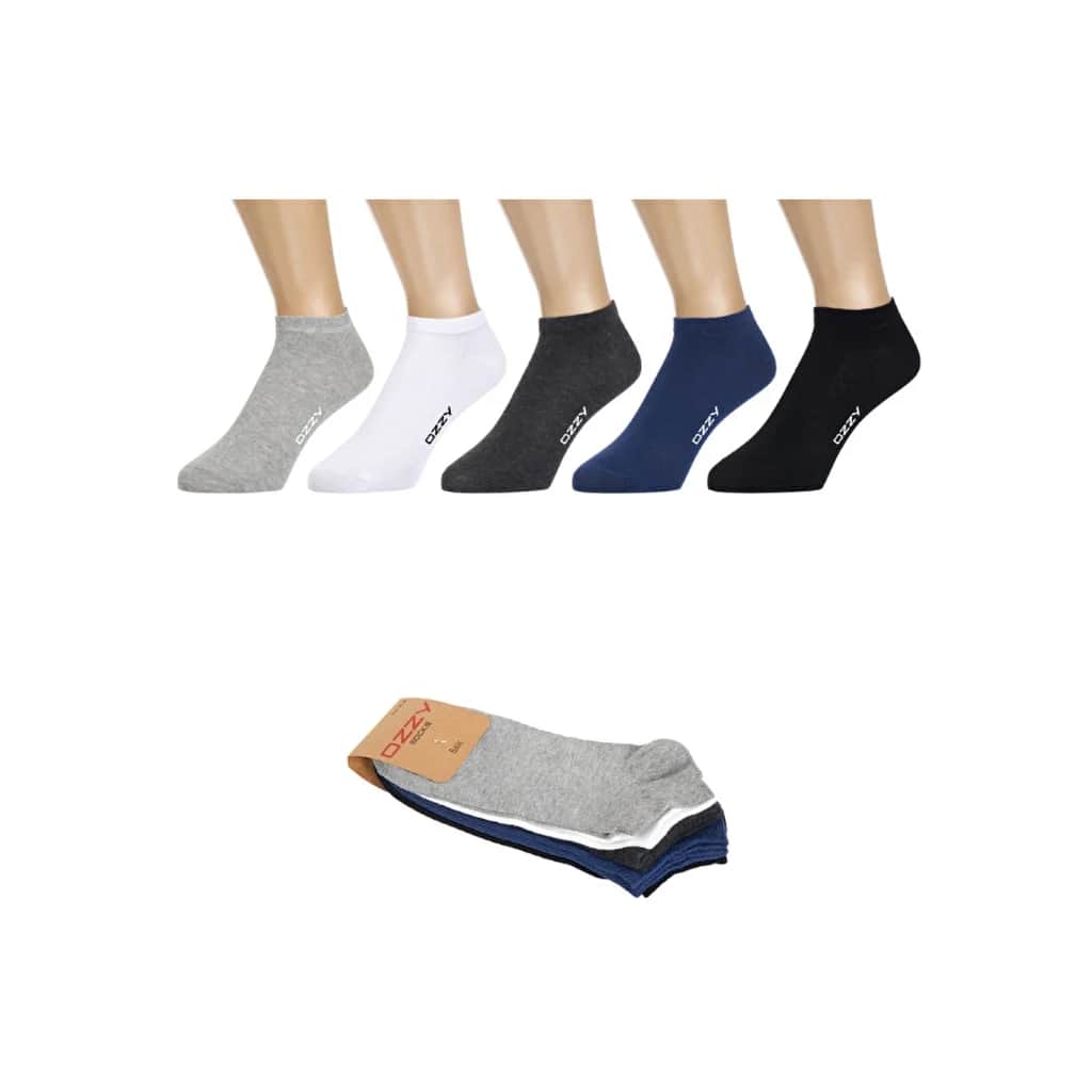 Bunte nahtlose Baumwoll-Sneakersocken 5er-Pack