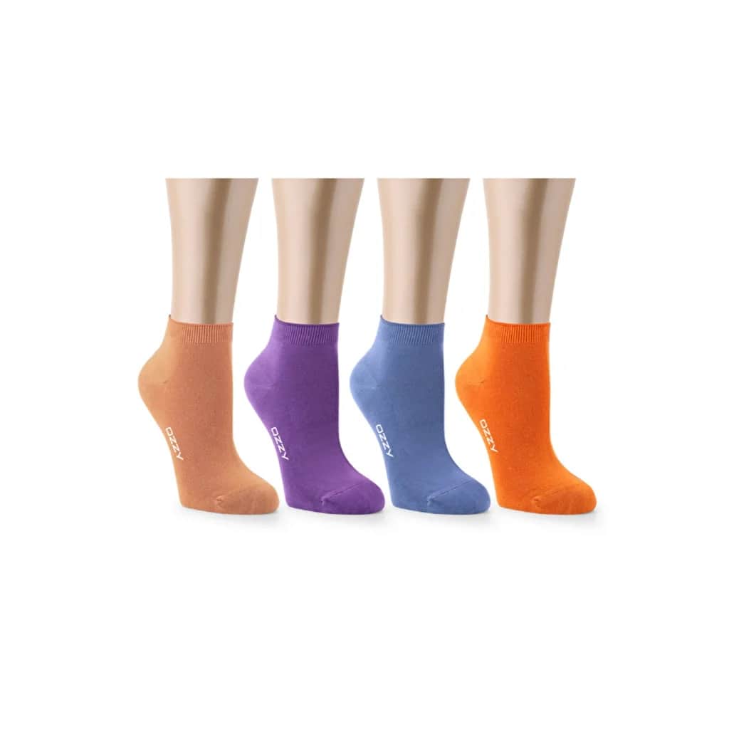 Ozzy Damen Bambus Nahtlose Knöchelsocken 4er-Pack
