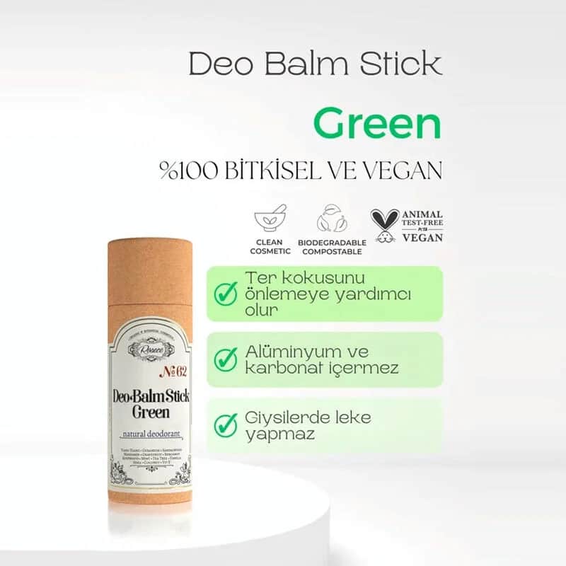 Rosece Natürlicher Grüner Deodorant Stick - 60ml