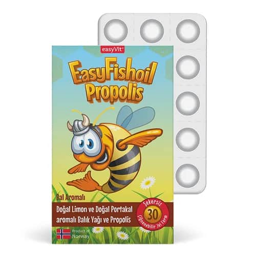 Easy Fish Oil Propolis Kautabletten - Honiggeschmack, 30 Stück