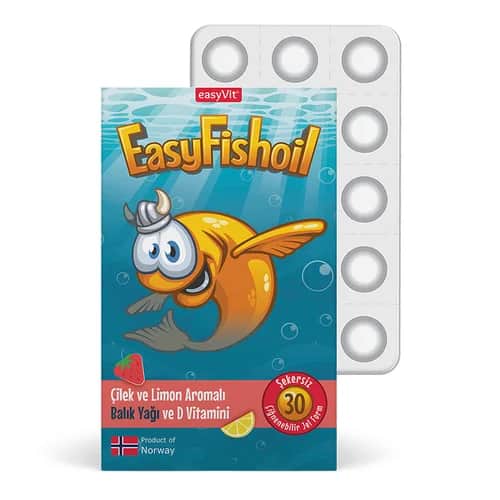 Einfache Fischöl Kautabletten mit Vitamin D - 30 Stück