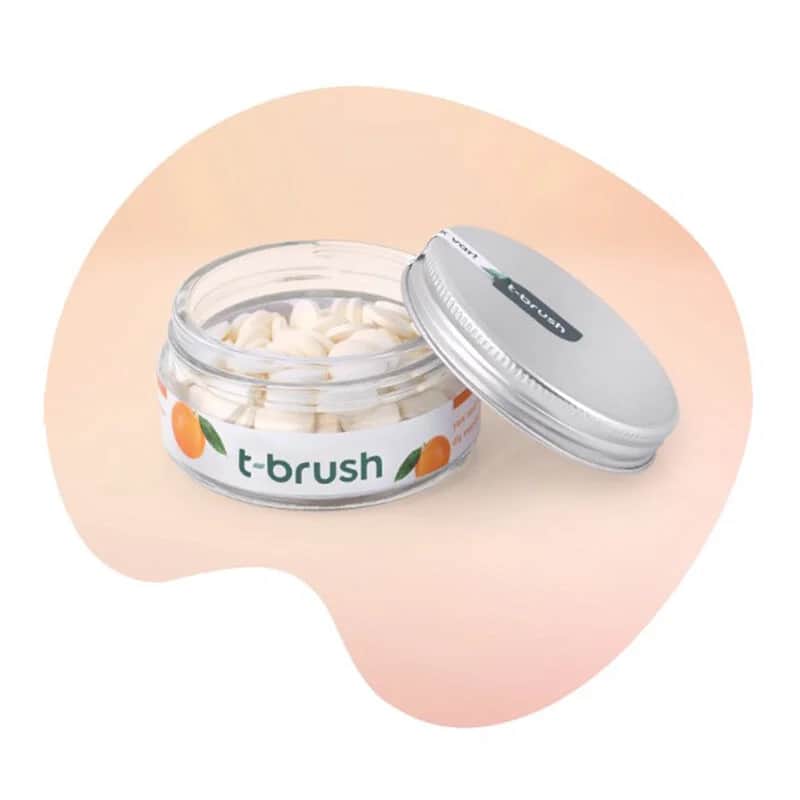 T-Brush Fluoridfreie Orangen-Zahnpastatabletten - 90 Stück