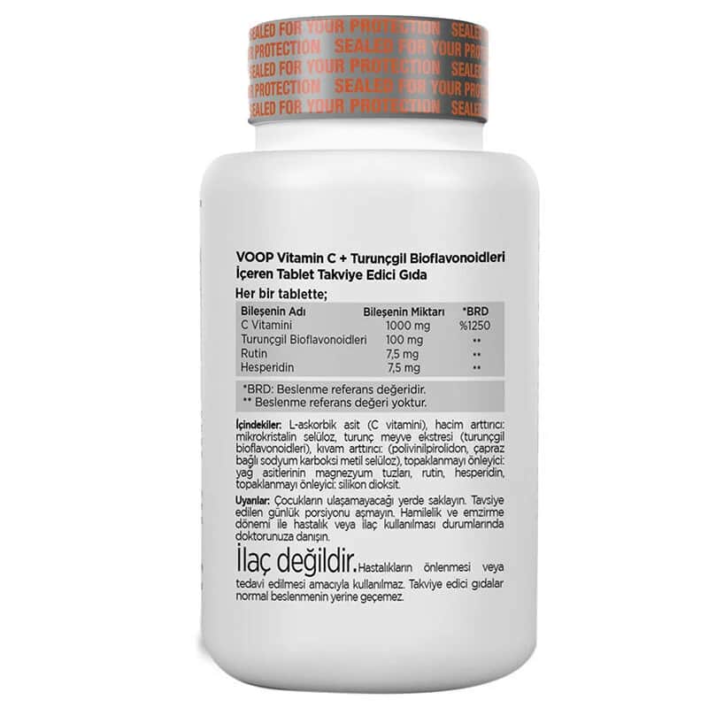 Voop Vitamin C Tabletten - Immunsystem Unterstützung &amp; Hautgesundheit, 30 Stück